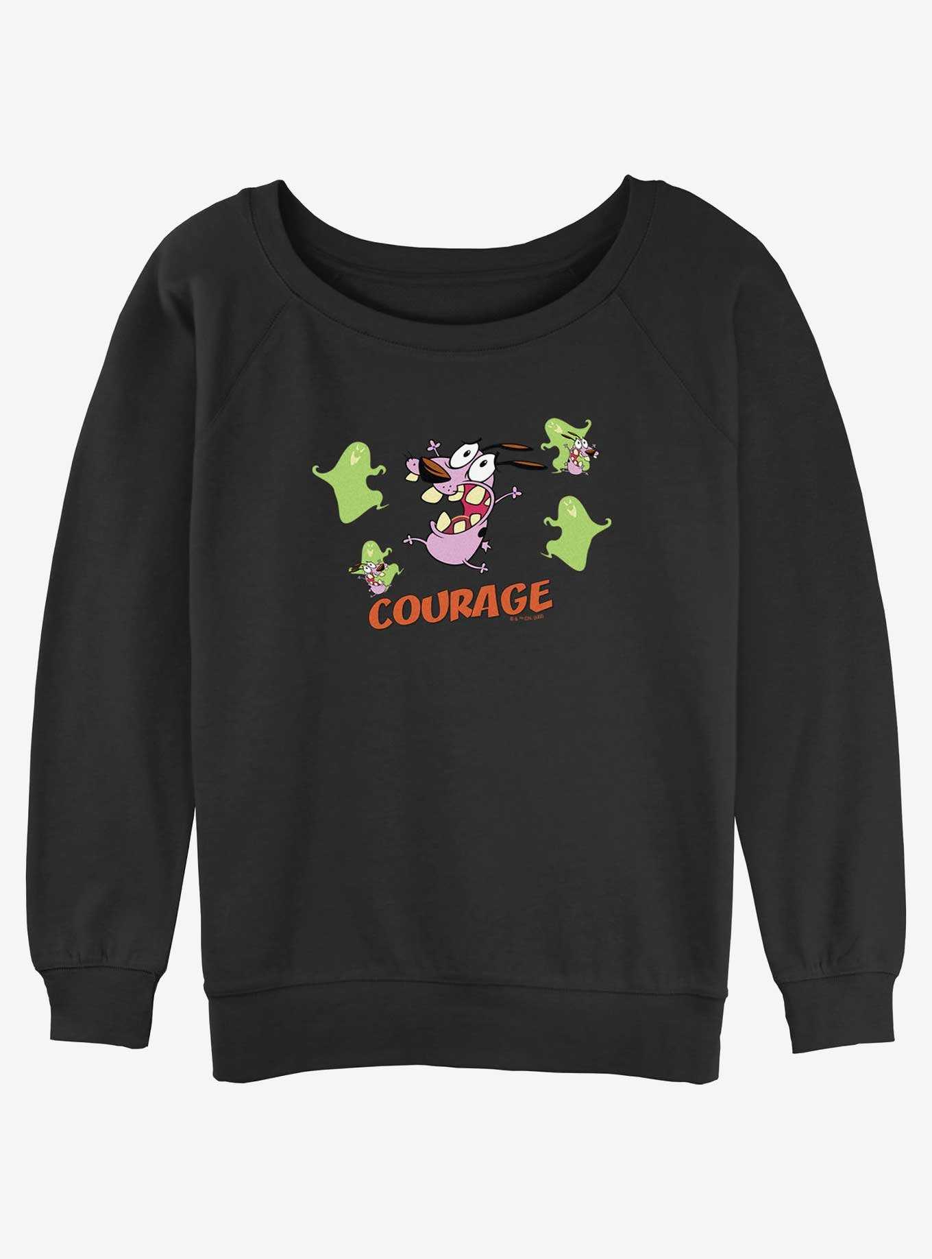 Cartoon Network Courage the Cowardly Dog Screaming Ghosts Girls Slouchy Sweatshirt, , hi-res