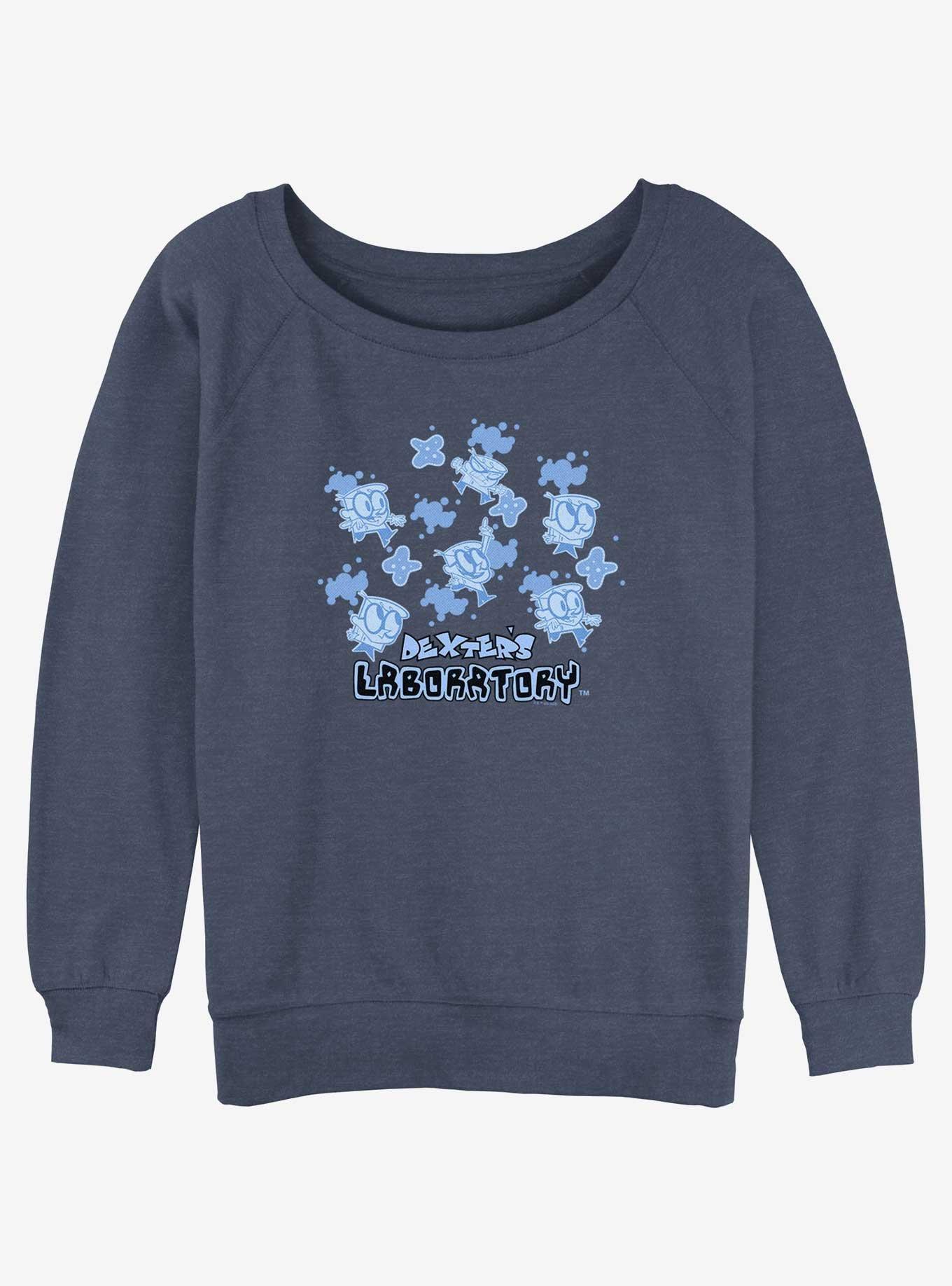 Cartoon Network Dexter's Laboratory Bacteria Pattern Girls Slouchy Sweatshirt, , hi-res