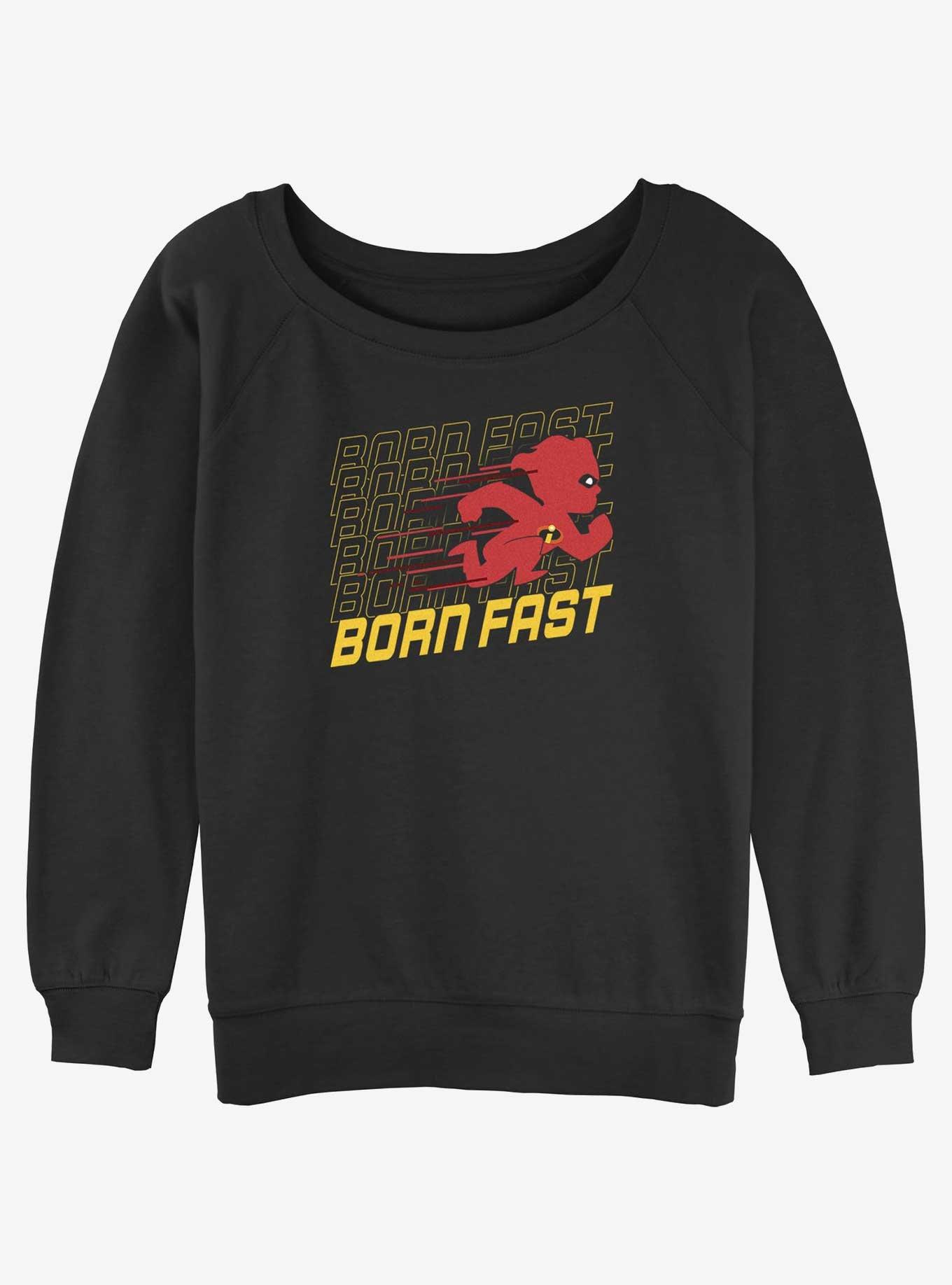 Disney Pixar The Incredibles Dash Born Fast Girls Slouchy Sweatshirt, BLACK, hi-res