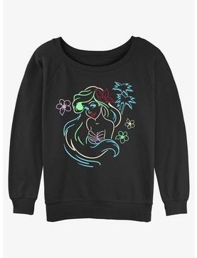 Disney The Little Mermaid Ariel Neon Art Girls Slouchy Sweatshirt, , hi-res