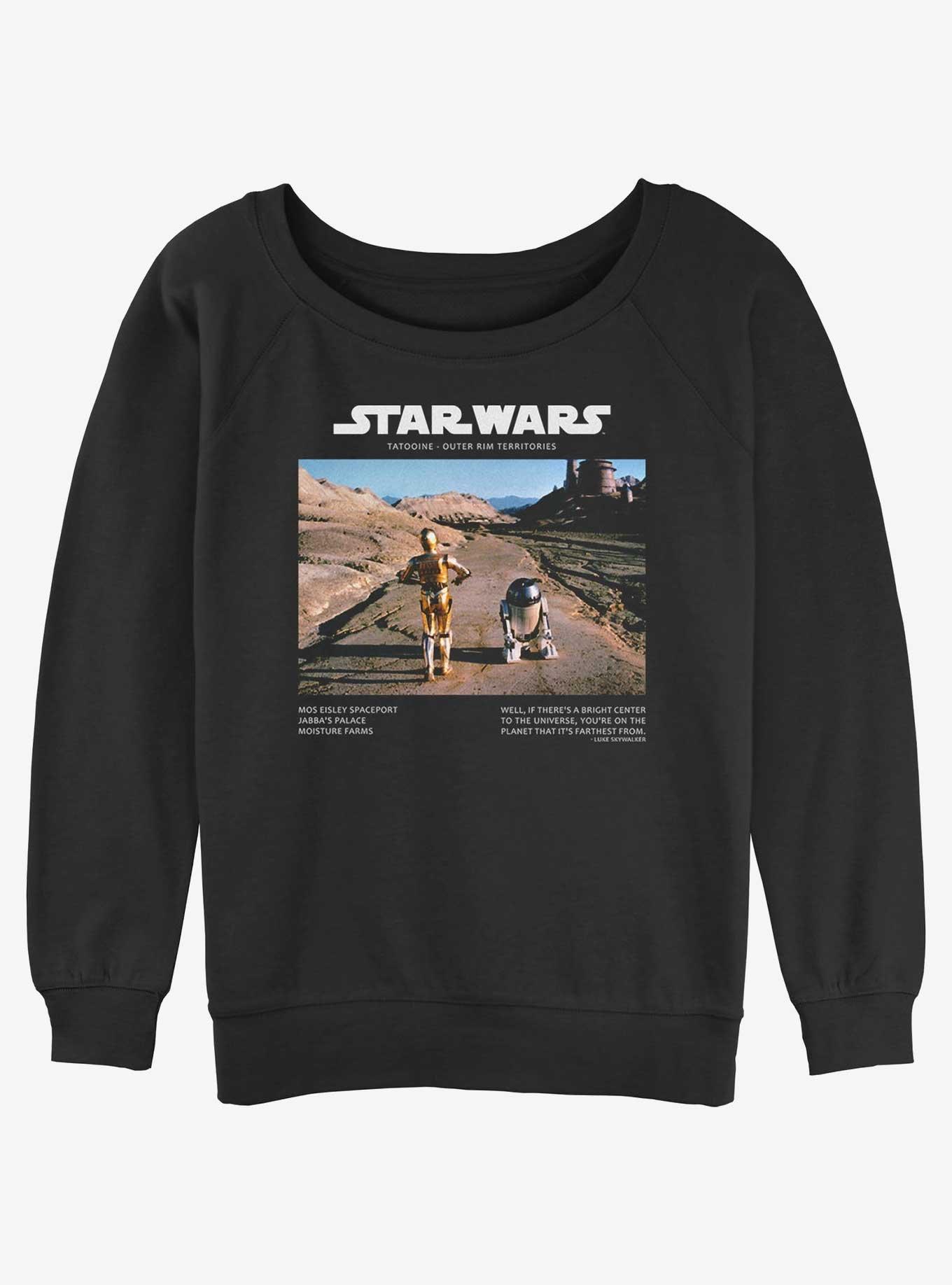 Star Wars Tatooine Travelers C-3PO and R2-D2 Girls Slouchy Sweatshirt, BLACK, hi-res