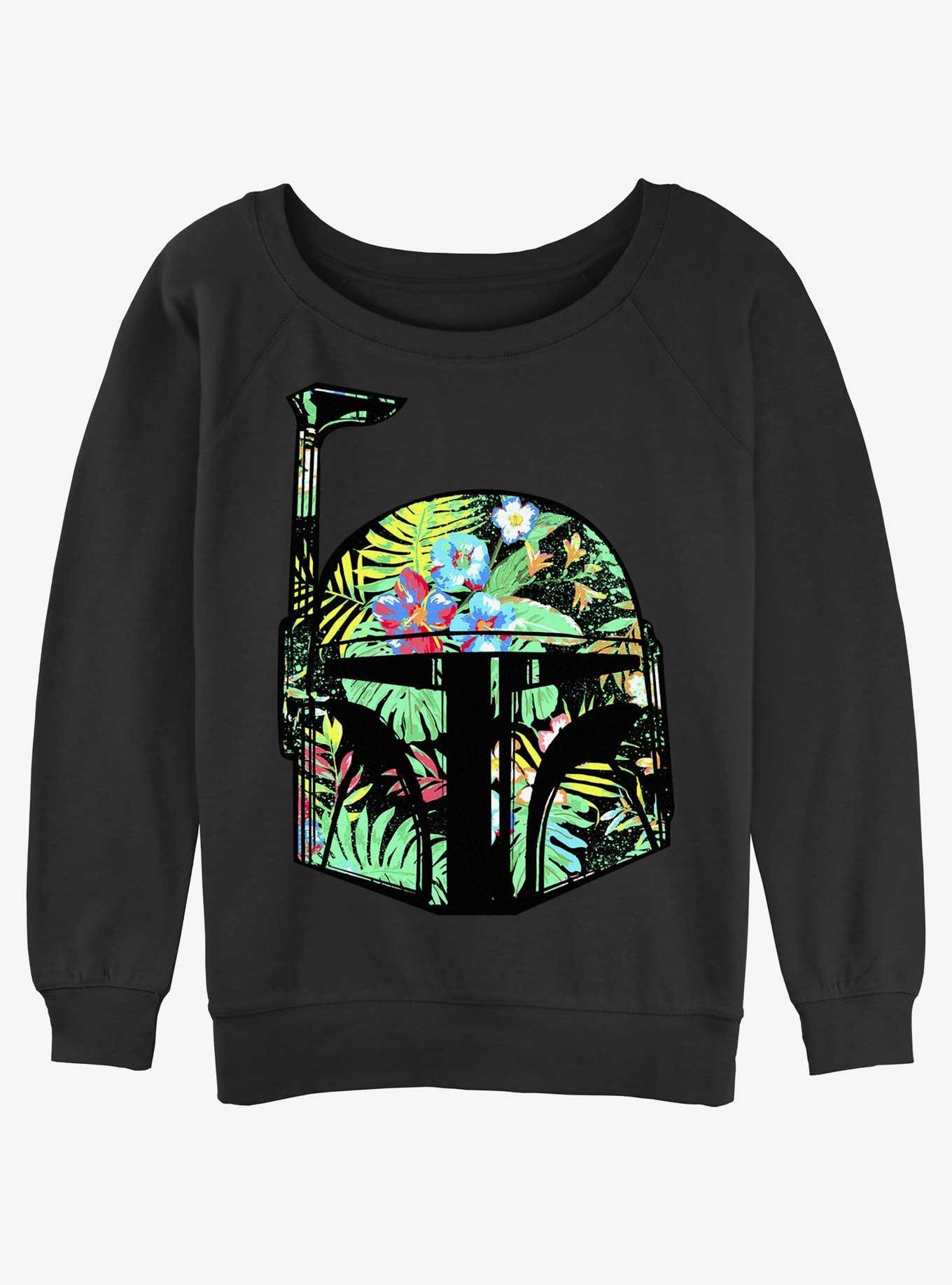 Star Wars Tropical Boba Helmet Girls Slouchy Sweatshirt