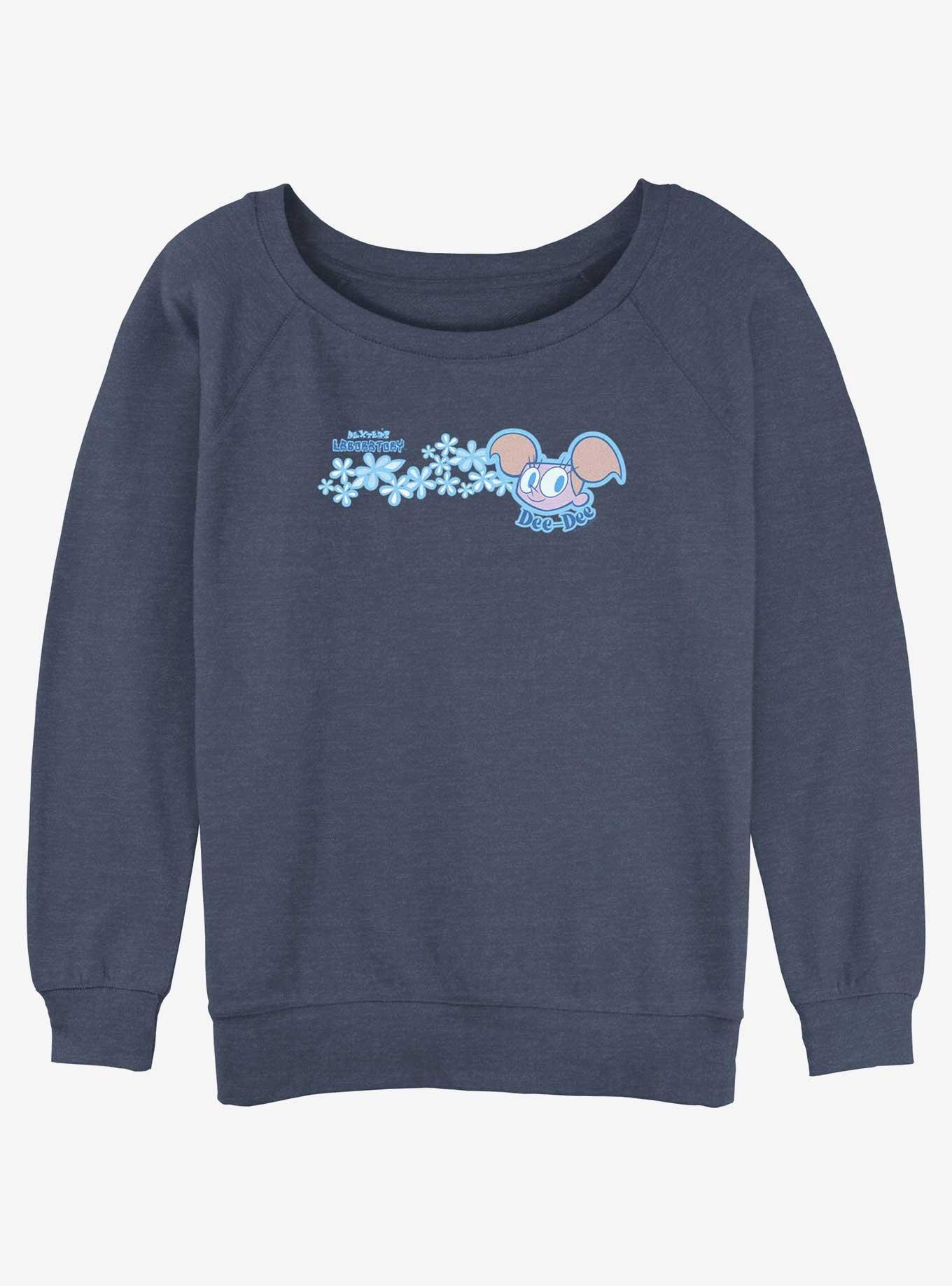 Cartoon Network Dexter's Laboratory Dee Dee Florals Girls Slouchy Sweatshirt, BLUEHTR, hi-res