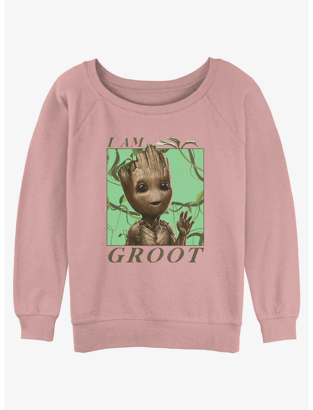 Marvel Guardians of the Galaxy Groot Vines Girls Slouchy Sweatshirt, DESERTPNK, hi-res