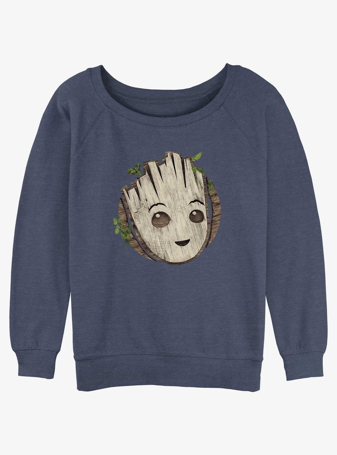 Marvel Guardians of the Galaxy Groot Wooden Badge Girls Slouchy Sweatshirt, , hi-res