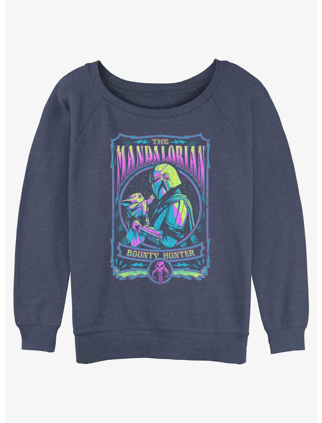 Star Wars The Mandalorian Trippy Bounty Hunter Girls Slouchy Sweatshirt, BLUEHTR, hi-res