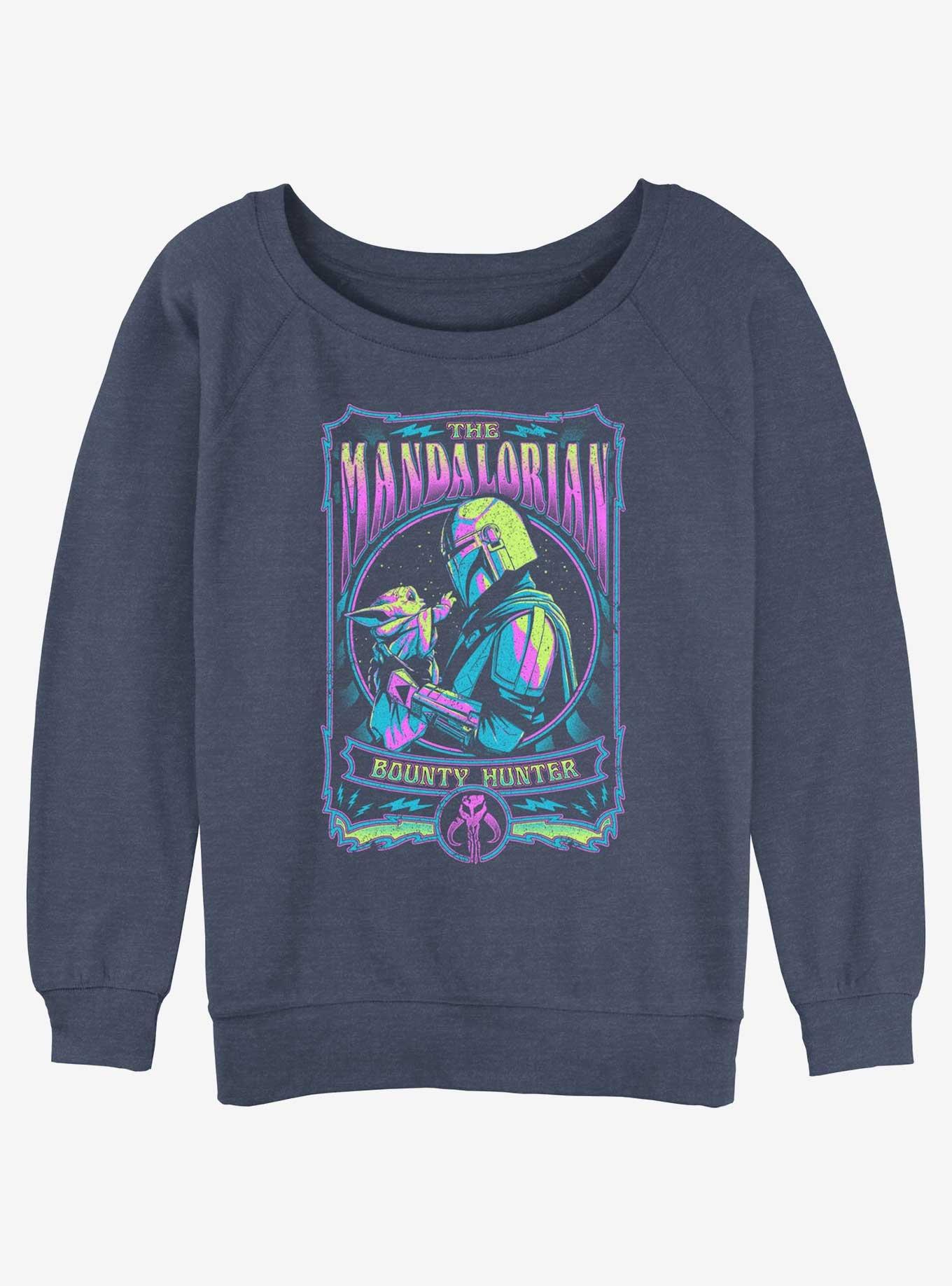Star Wars The Mandalorian Trippy Bounty Hunter Girls Slouchy Sweatshirt, , hi-res