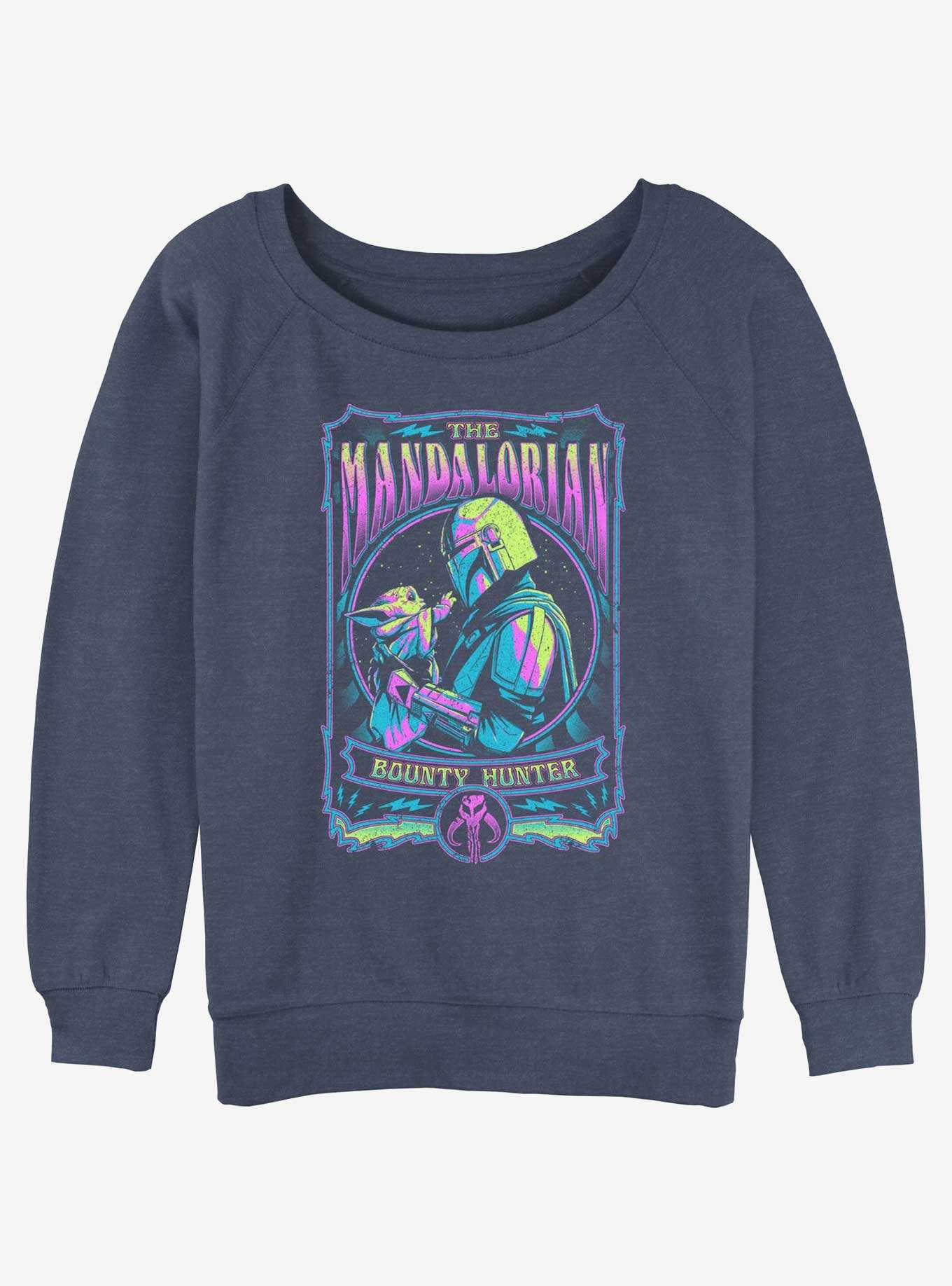 Star Wars The Mandalorian Trippy Bounty Hunter Girls Slouchy Sweatshirt, , hi-res