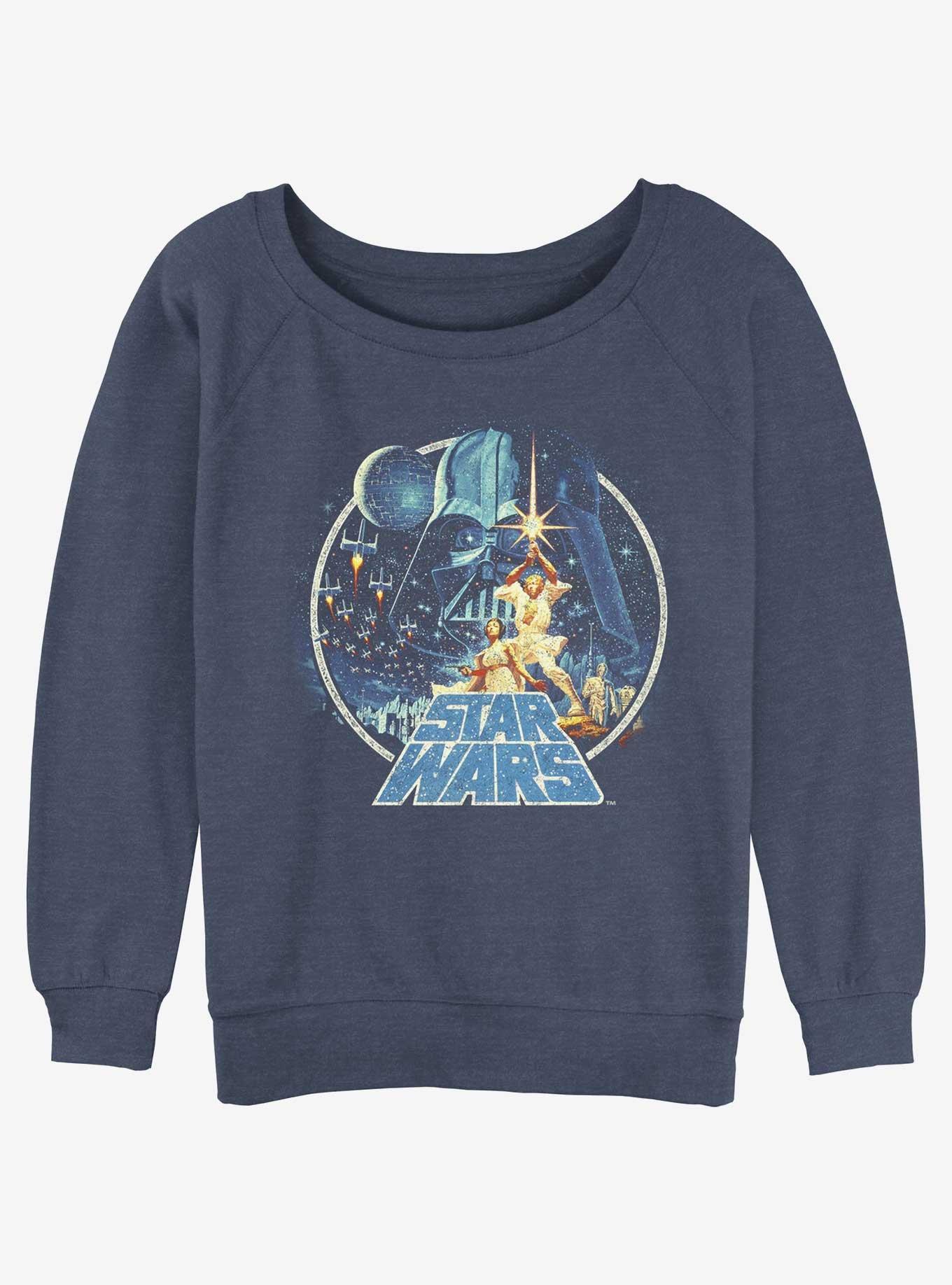 Star Wars Vintage Victory Girls Slouchy Sweatshirt, BLUEHTR, hi-res