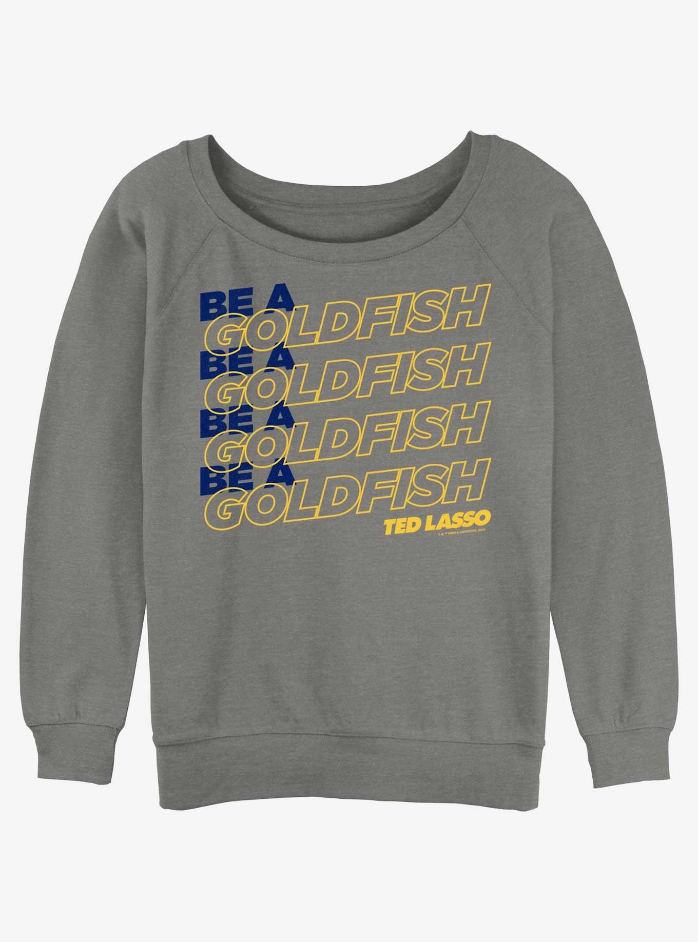 Ted Lasso Be A Goldfish Girls Slouchy Sweatshirt, GRAY HTR, hi-res