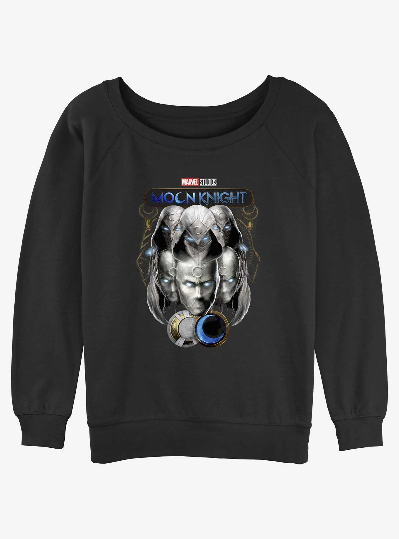 Marvel Moon Knight Split Conscience Girls Slouchy Sweatshirt, BLACK, hi-res