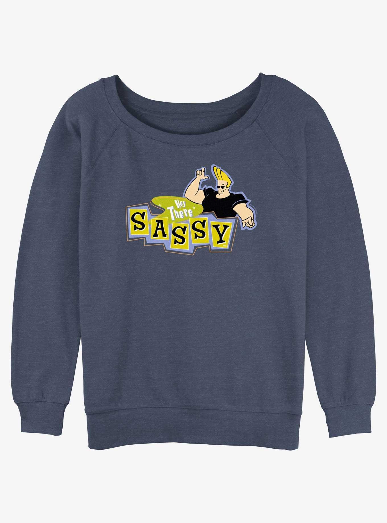 Cartoon Network Johnny Bravo Hey There Sassy Girls Slouchy Sweatshirt, BLUEHTR, hi-res