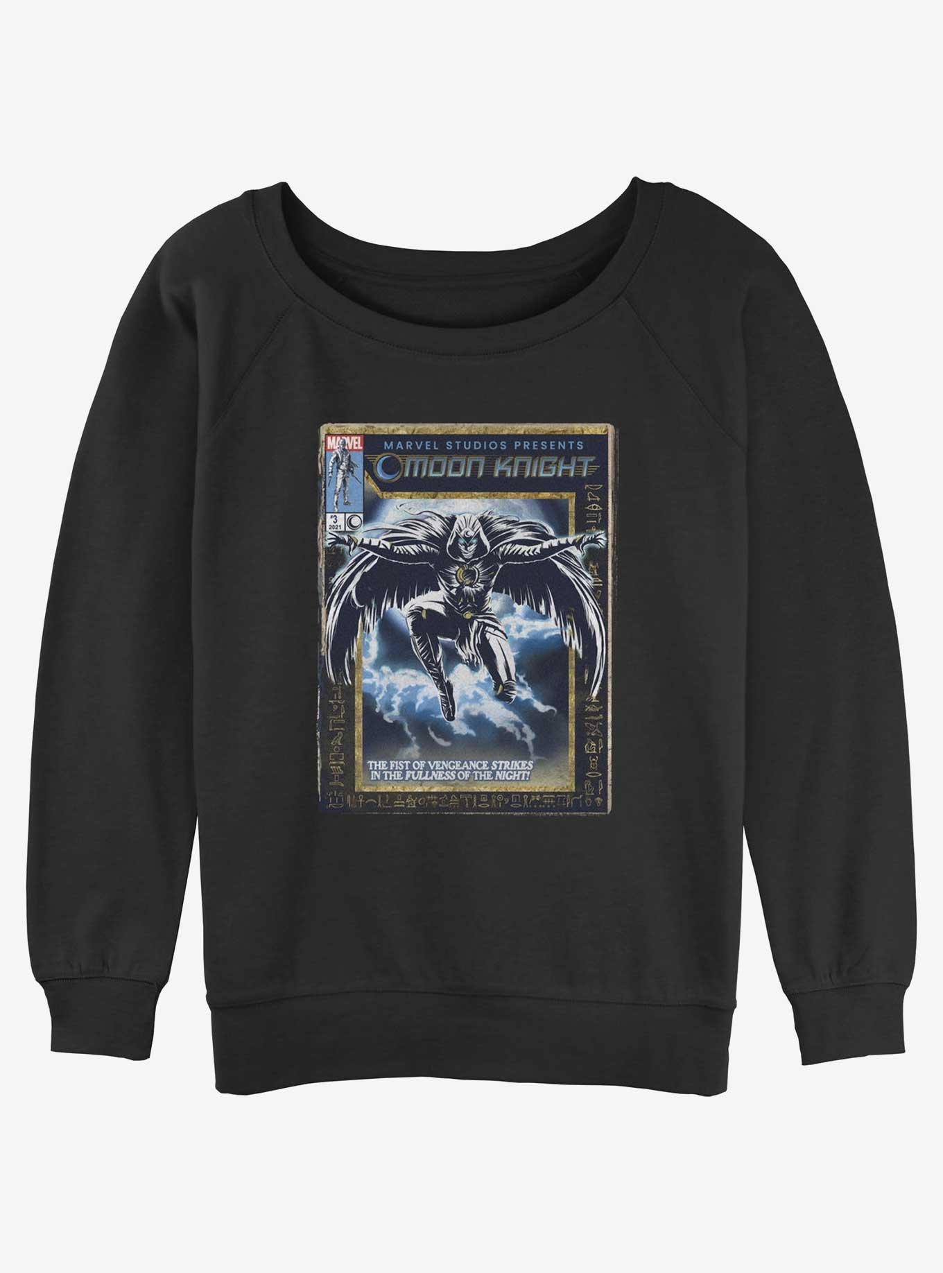 Marvel Moon Knight Vengeance Strikes Cover Girls Slouchy Sweatshirt, BLACK, hi-res