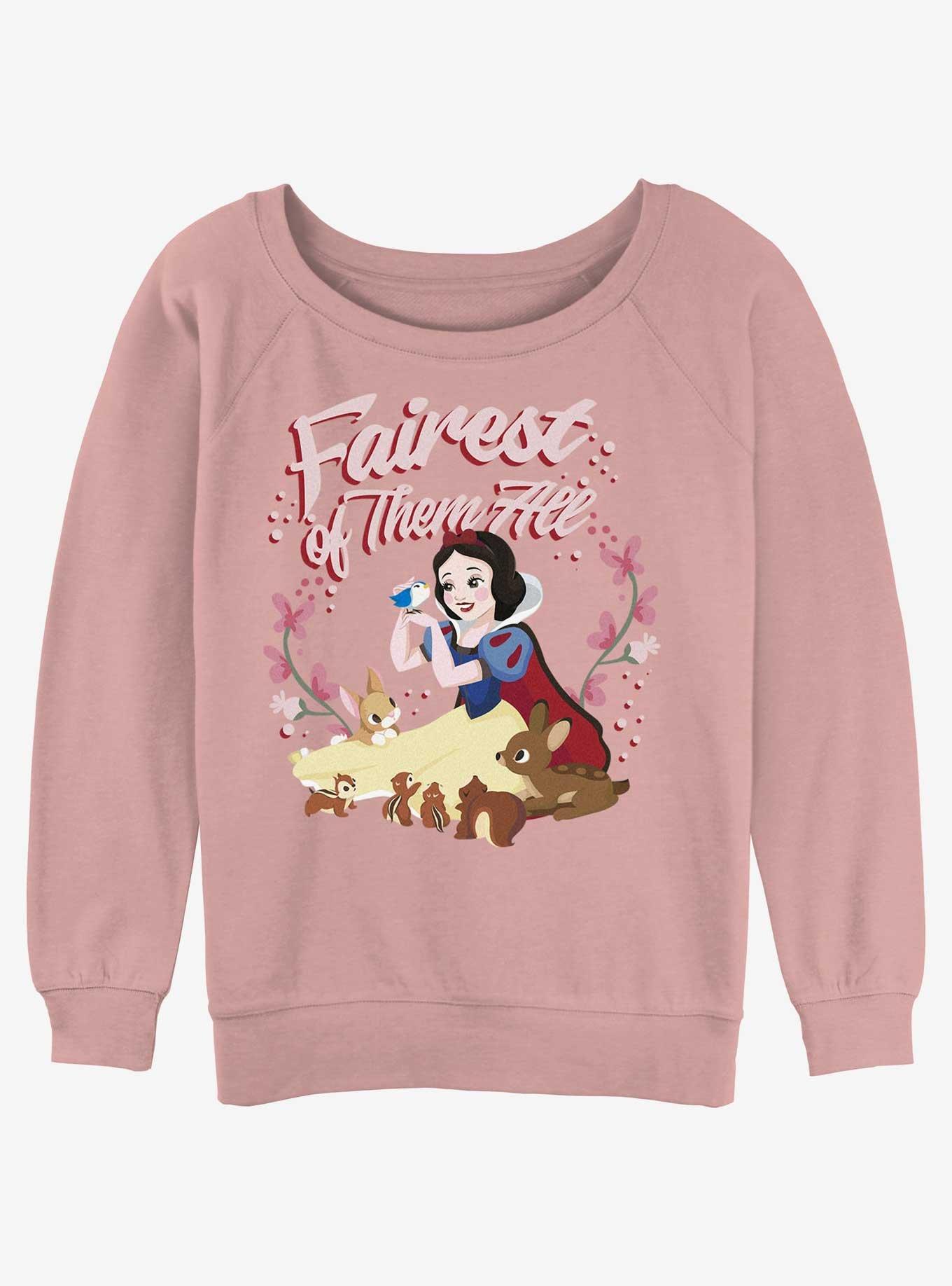 Disney Snow White and the Seven Dwarfs Fairest of Them All Girls Slouchy Sweatshirt, DESERTPNK, hi-res