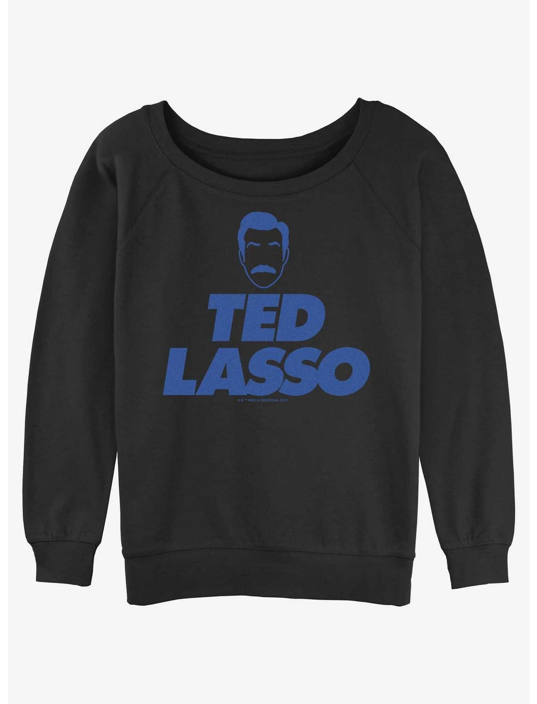 Ted Lasso Face Logo Girls Slouchy Sweatshirt, BLACK, hi-res