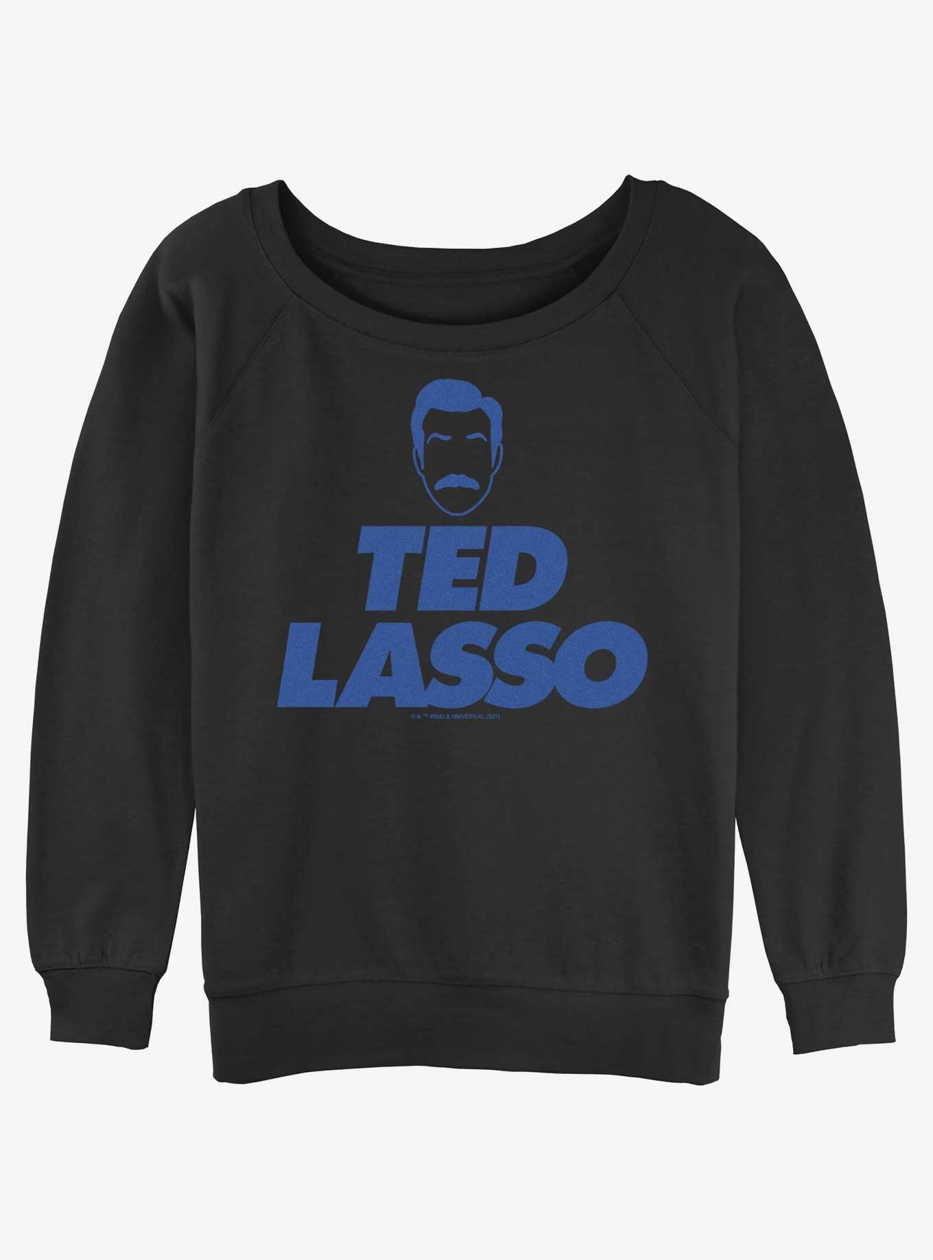 Ted Lasso Face Logo Girls Slouchy Sweatshirt, BLACK, hi-res