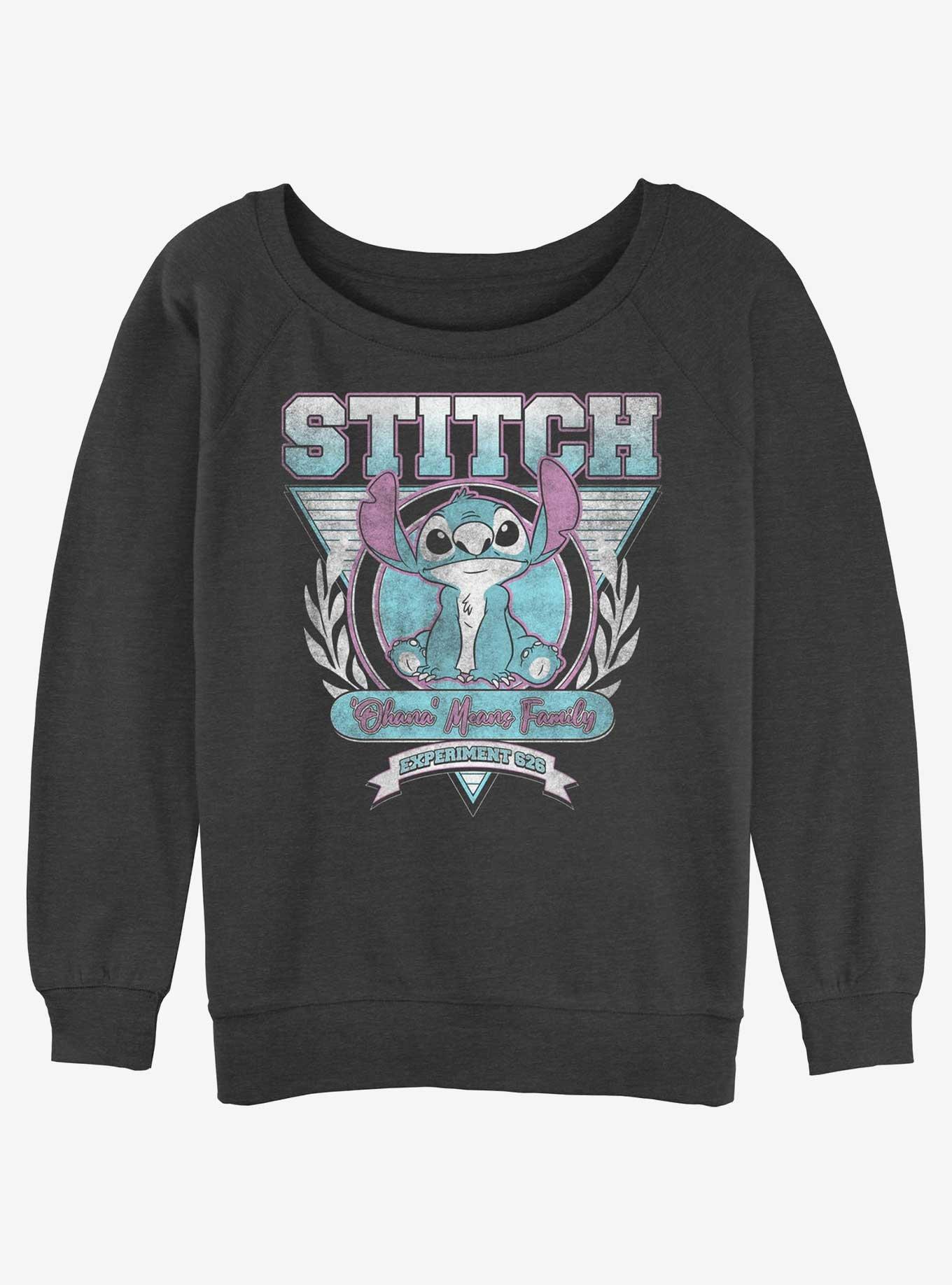 Disney Lilo & Stitch Experiment 626 Girls Slouchy Sweatshirt, CHAR HTR, hi-res