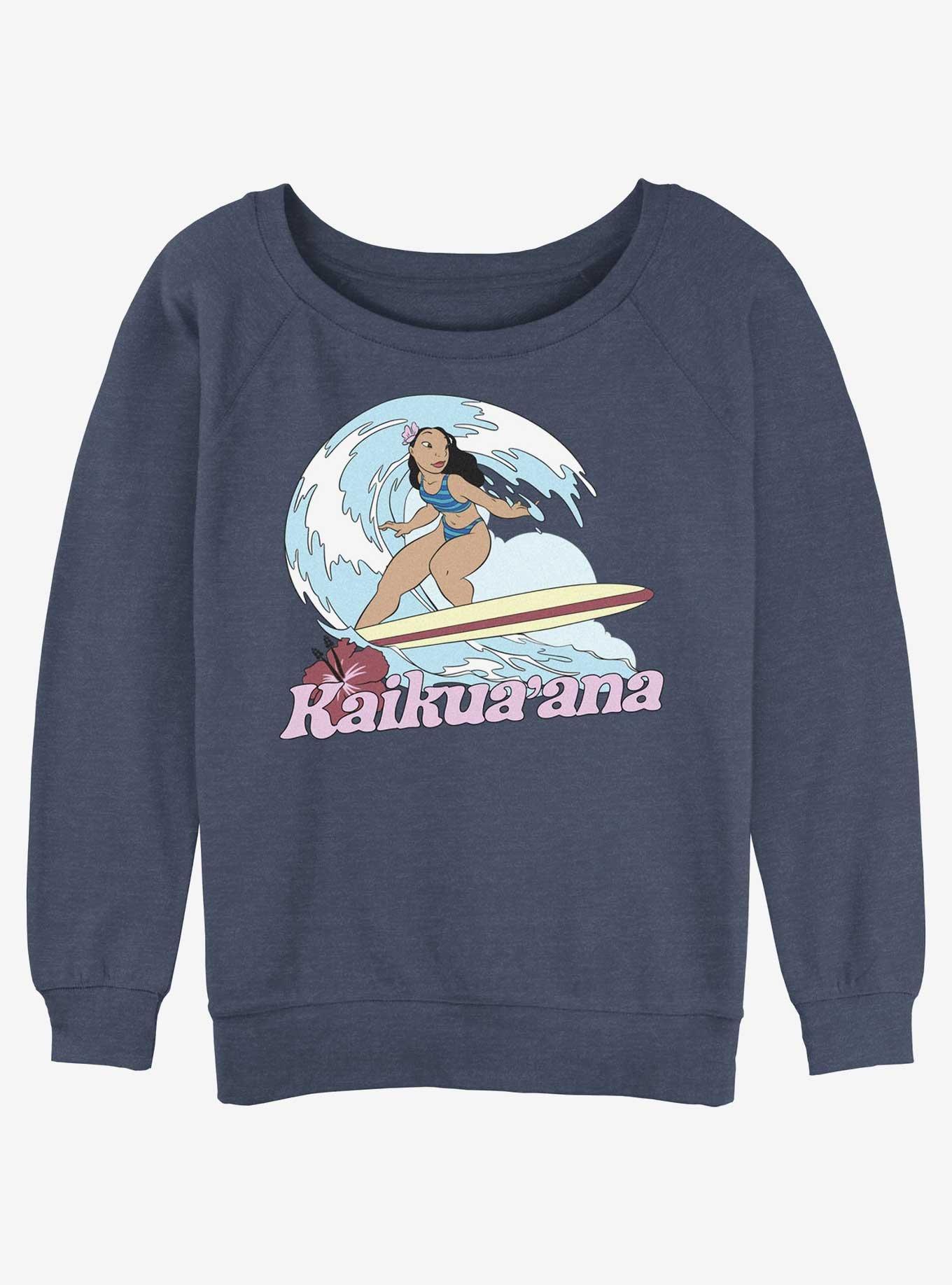 Disney Lilo & Stitch Hawaiian Sister Nani Girls Slouchy Sweatshirt, BLUEHTR, hi-res