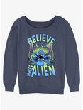 Disney Lilo & Stitch Inner Alien Girls Slouchy Sweatshirt, BLUEHTR, hi-res