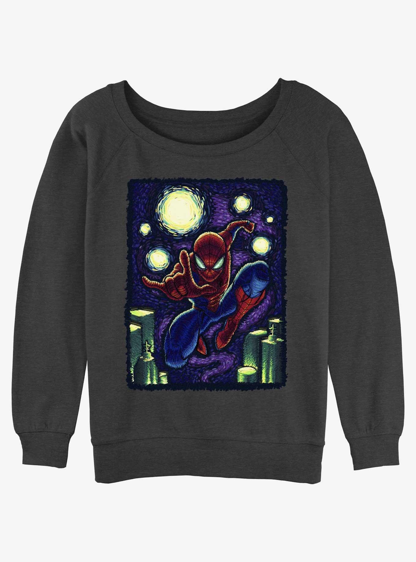 Marvel Spider-Man Starry New York Girls Slouchy Sweatshirt, , hi-res