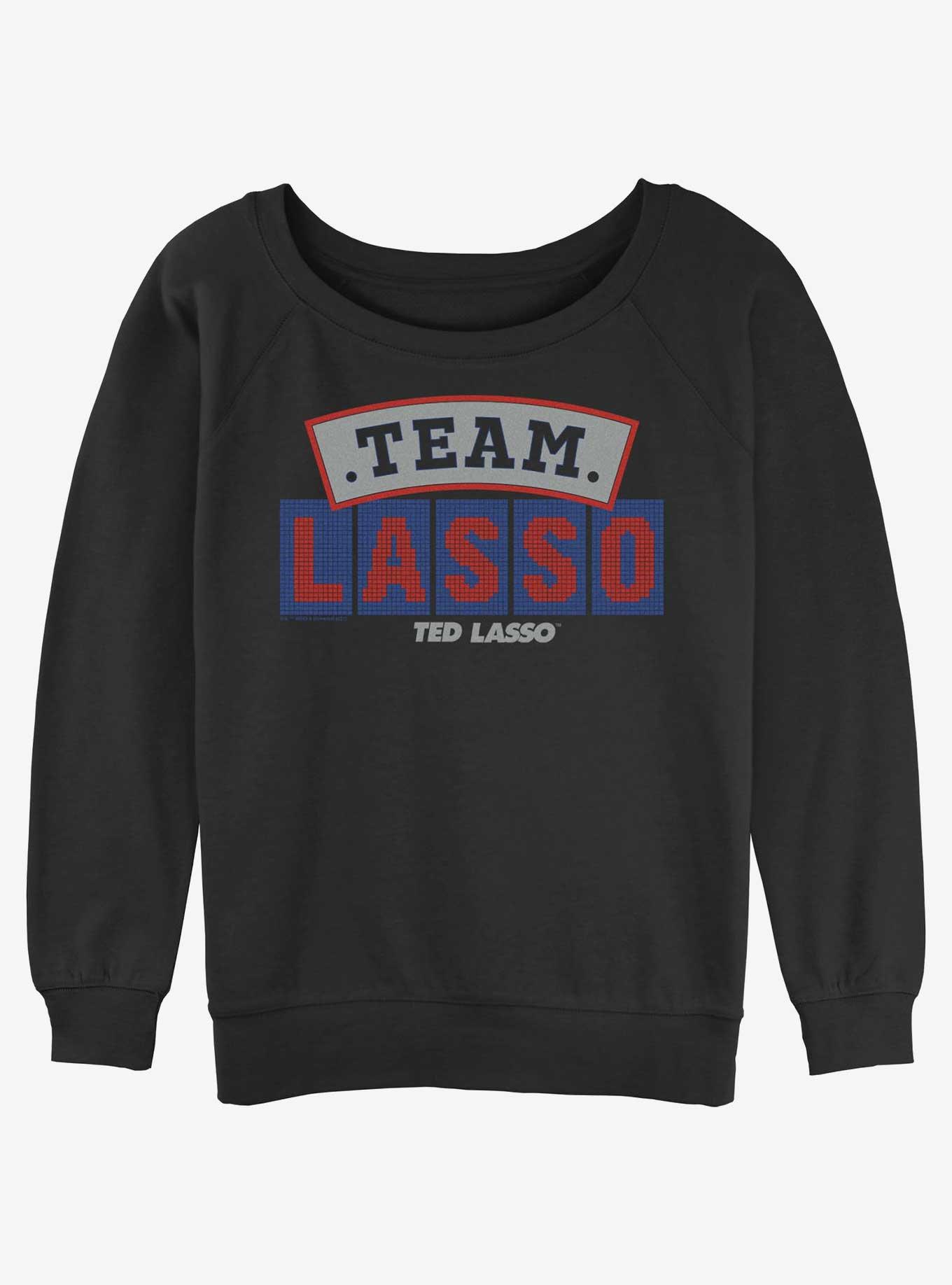Ted Lasso Team Logo Girls Slouchy Sweatshirt, BLACK, hi-res
