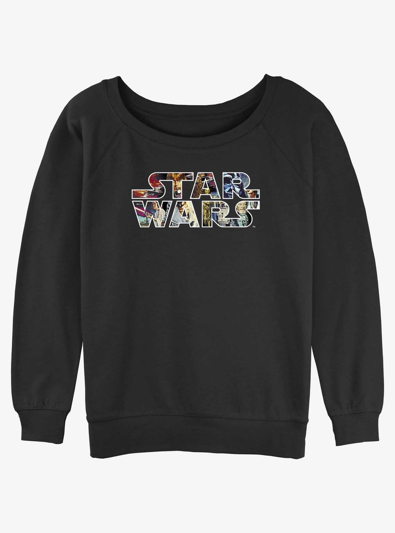 Star Wars Epic Logo Girls Slouchy Sweatshirt, BLACK, hi-res