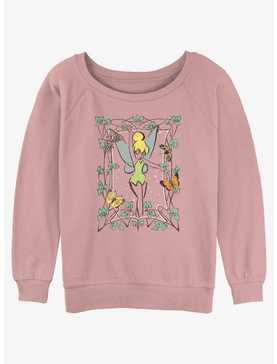 Disney Tinker Bell Floral Frame Girls Slouchy Sweatshirt, , hi-res