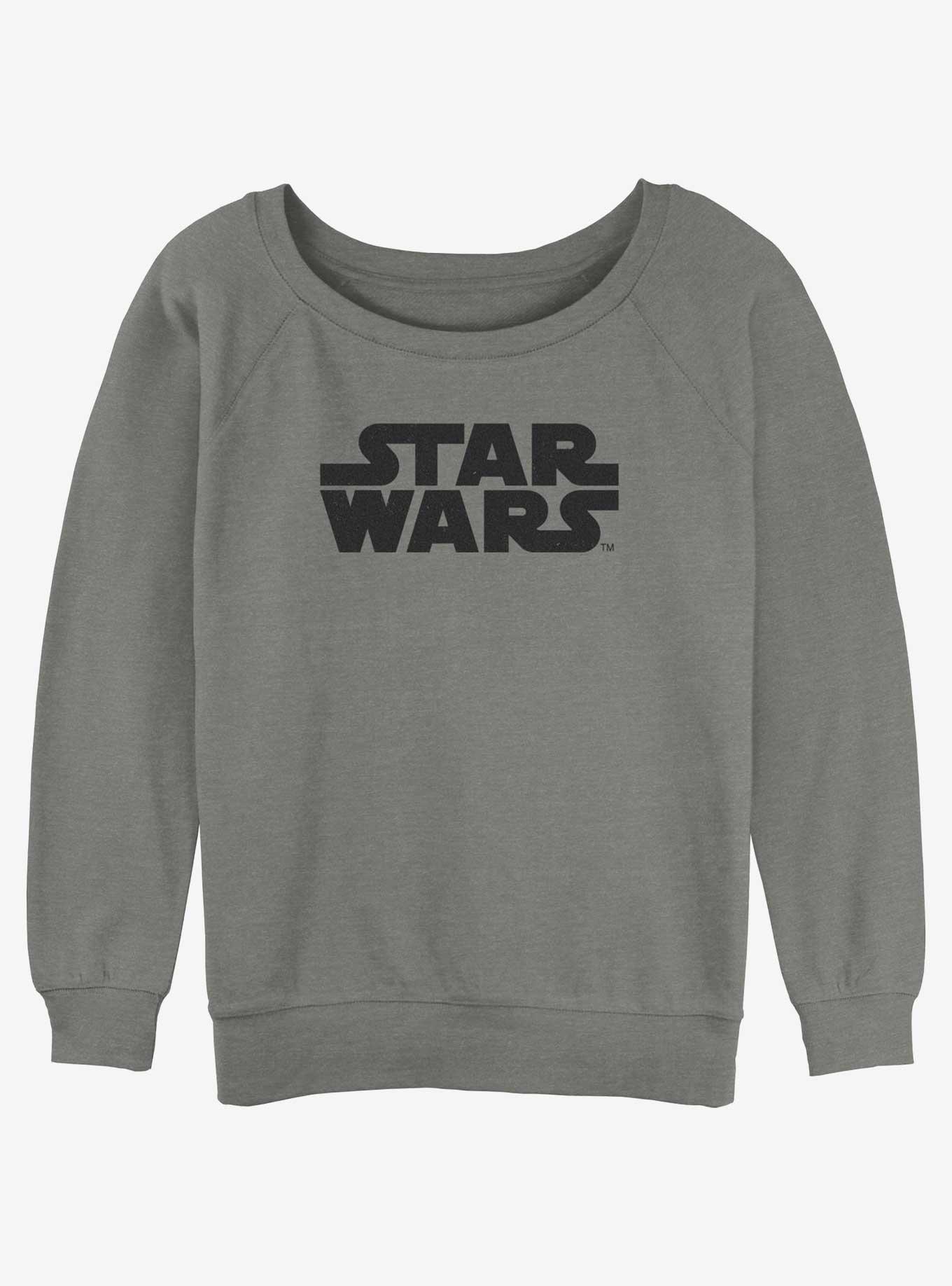 Star Wars Logo Girls Slouchy Sweatshirt, GRAY HTR, hi-res