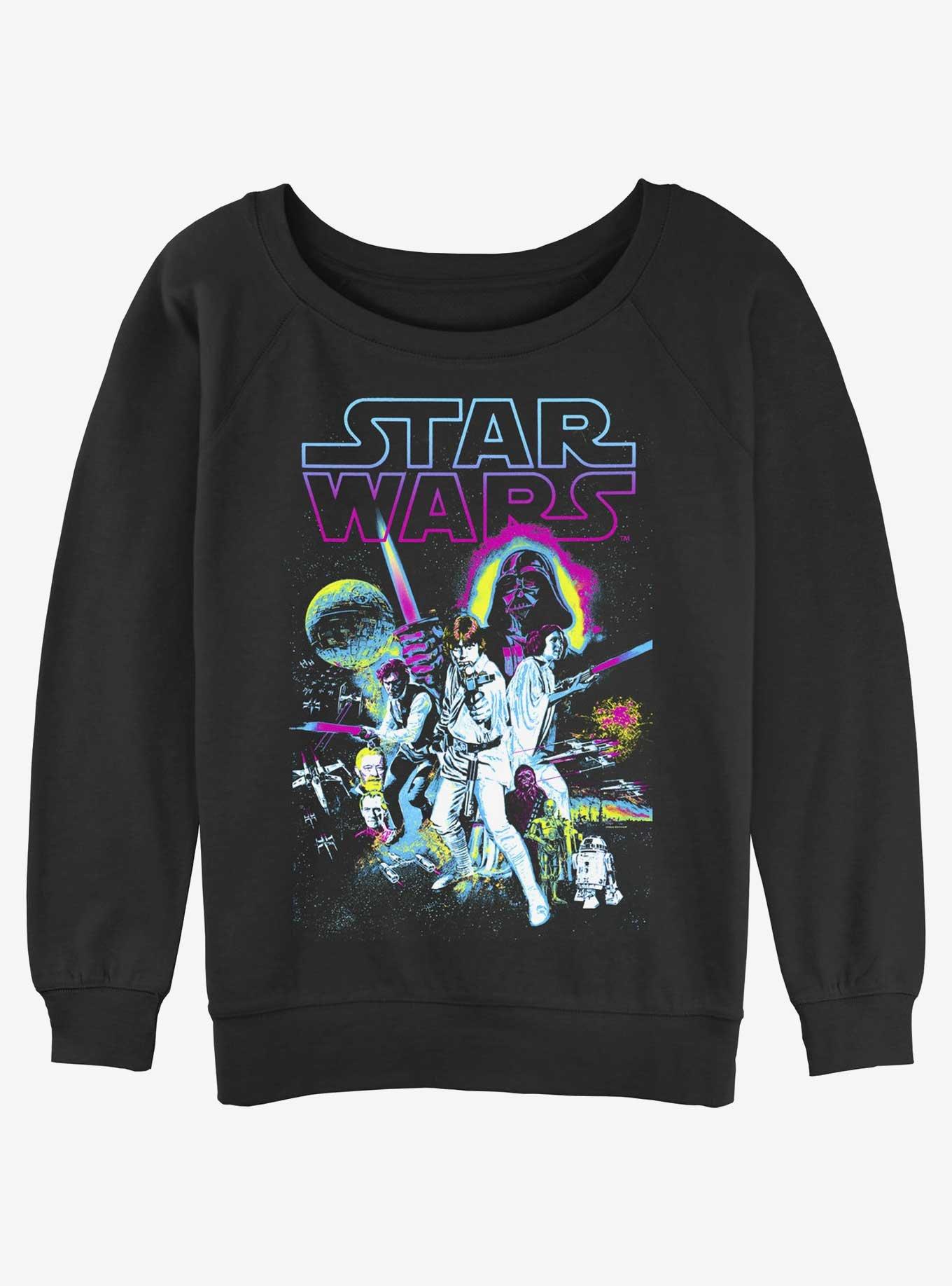 Star Wars Neon Hope Girls Slouchy Sweatshirt, BLACK, hi-res