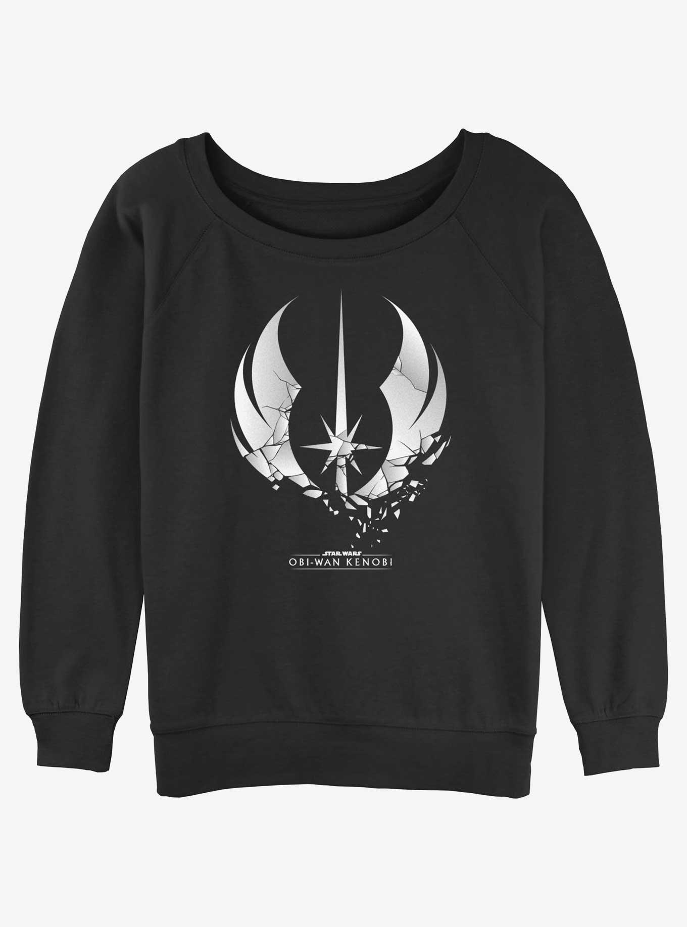 Star Wars Shattered Jedi Logo Girls Slouchy Sweatshirt, BLACK, hi-res