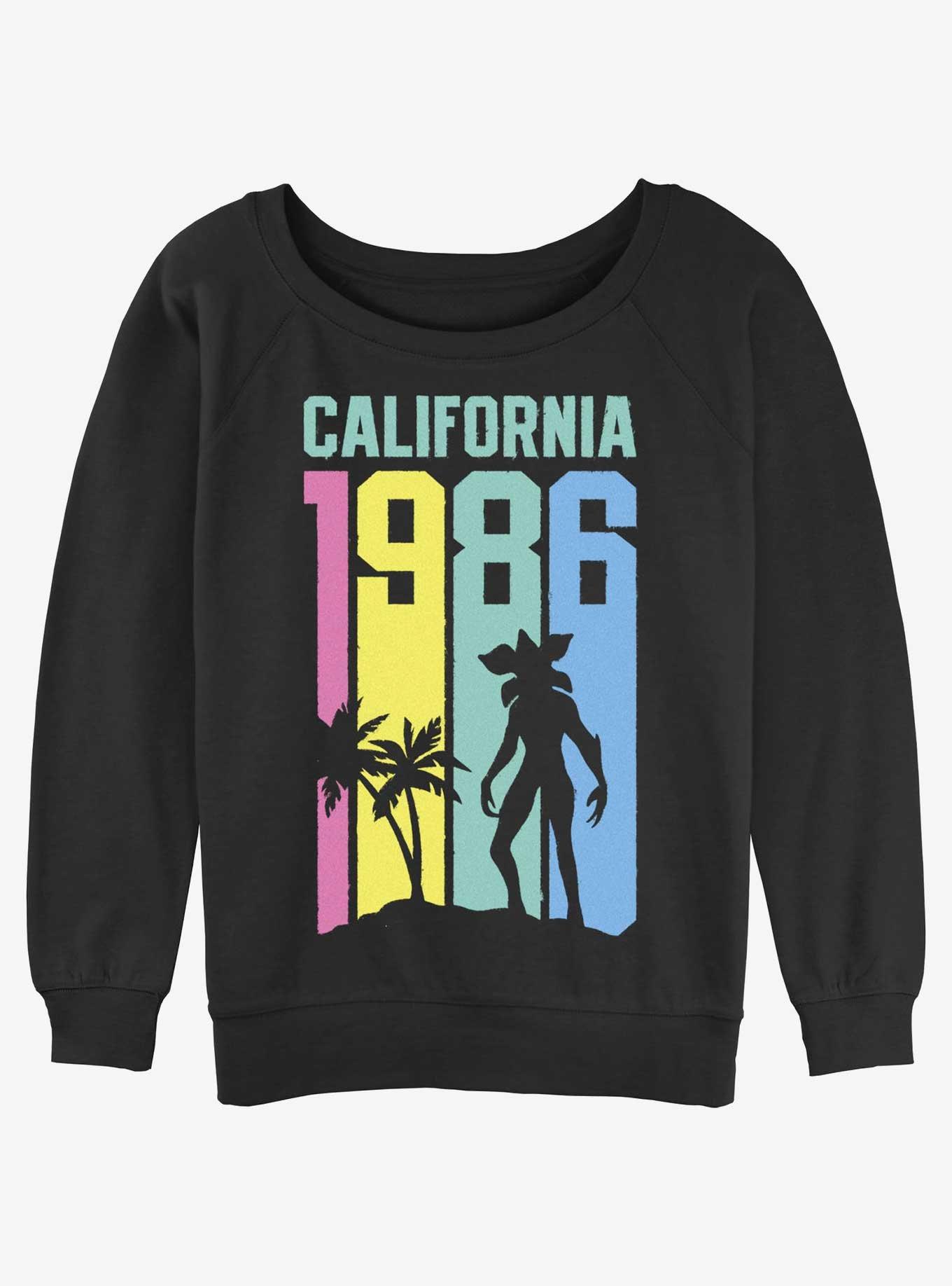 Stranger Things Cali Demo Girls Slouchy Sweatshirt, BLACK, hi-res