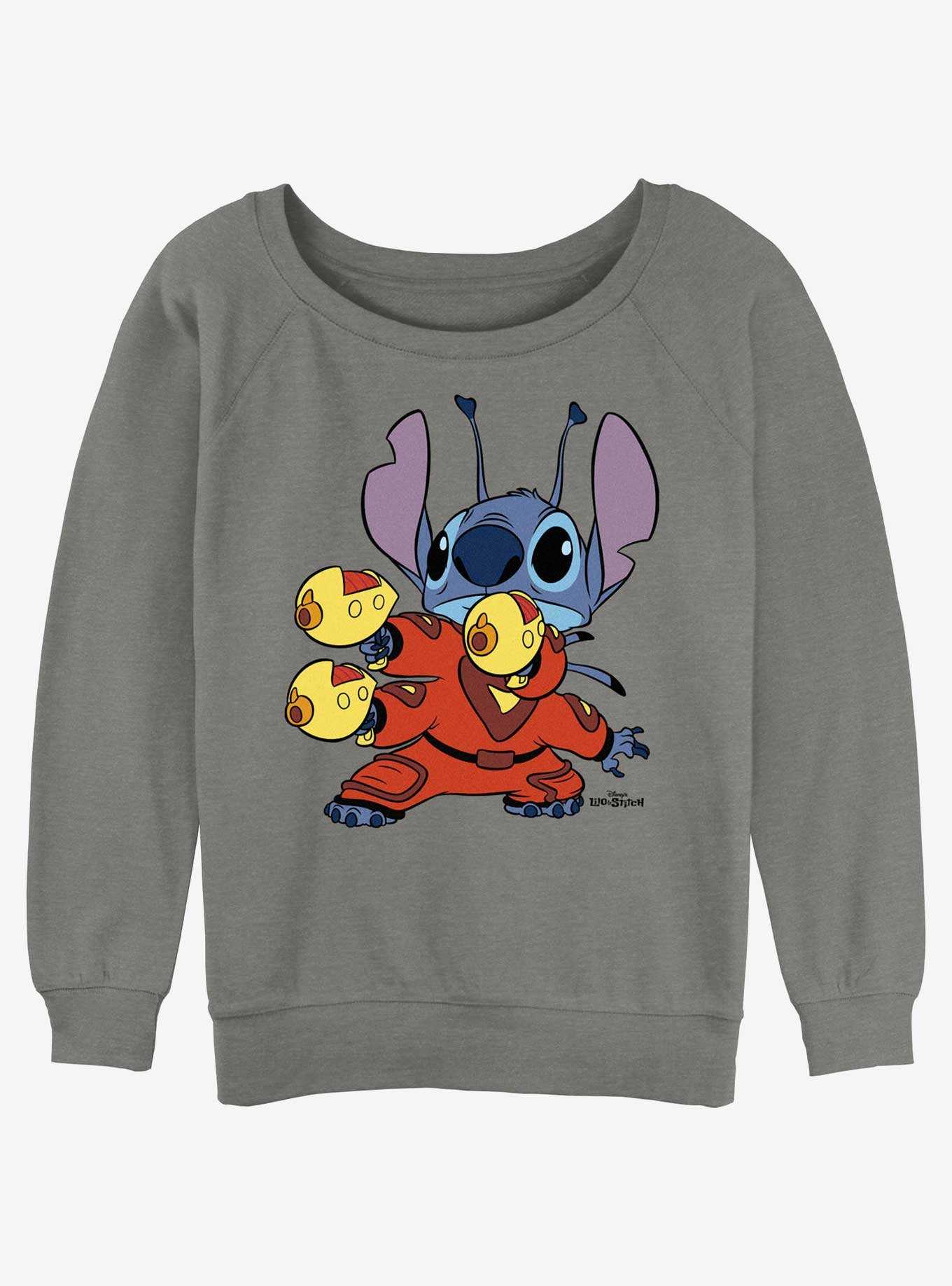 Disney Lilo & Stitch Alien Pew Pew Girls Slouchy Sweatshirt, , hi-res