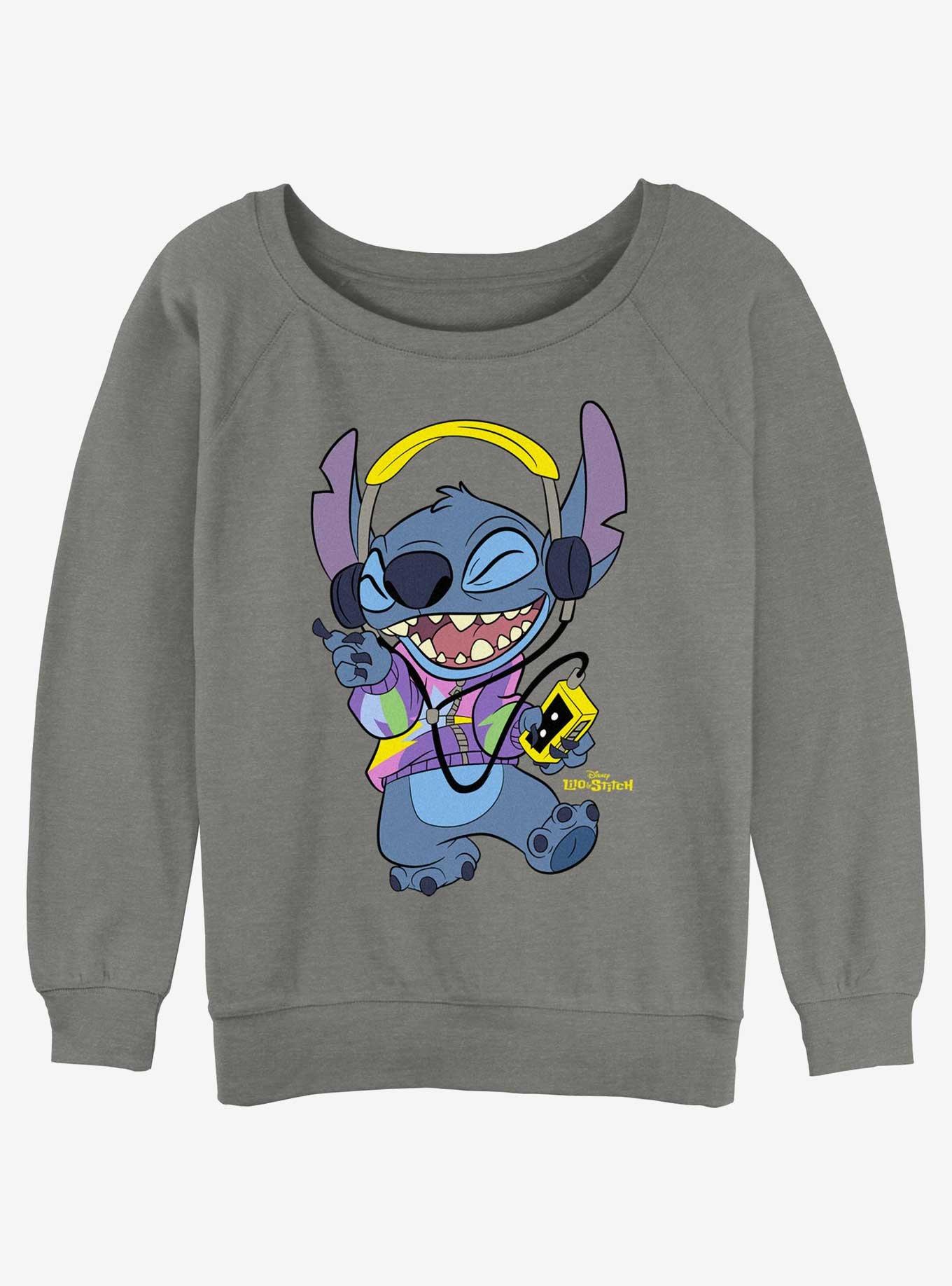 Disney Lilo & Stitch Rockin' Stitch Girls Slouchy Sweatshirt, , hi-res