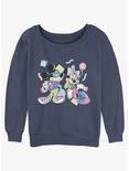 Disney Mickey Mouse 80's Couple Girls Slouchy Sweatshirt, BLUEHTR, hi-res