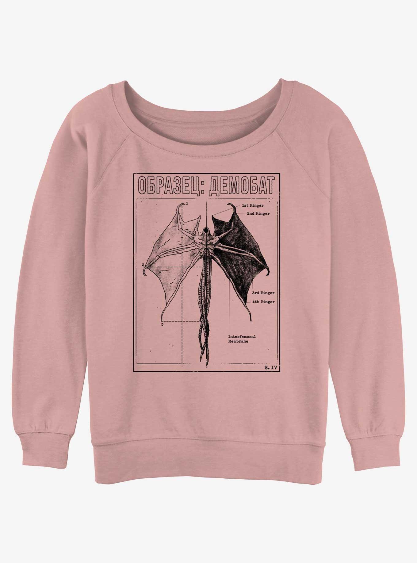 Stranger Things Demobat Girls Slouchy Sweatshirt, DESERTPNK, hi-res