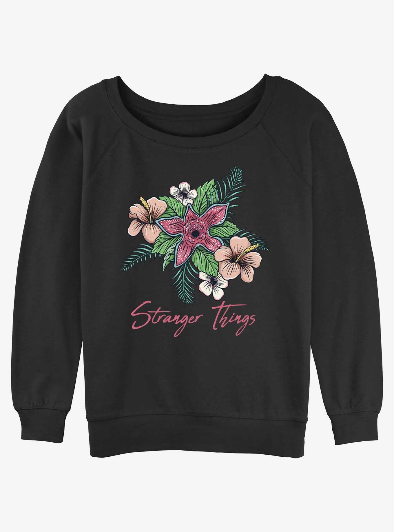 Stranger Things Floral Things Girls Slouchy Sweatshirt