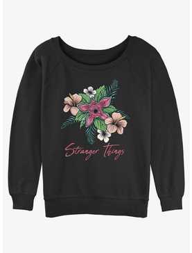Stranger Things Floral Things Girls Slouchy Sweatshirt, , hi-res