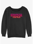Stranger Things Grunge Logo Girls Slouchy Sweatshirt, BLACK, hi-res