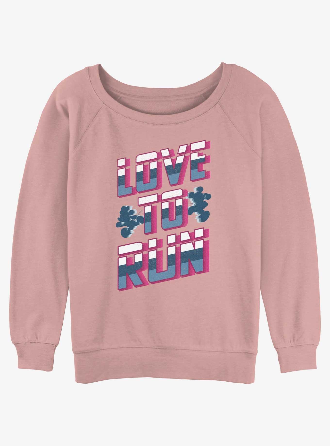 Disney Mickey Mouse Love To Run Girls Slouchy Sweatshirt, , hi-res