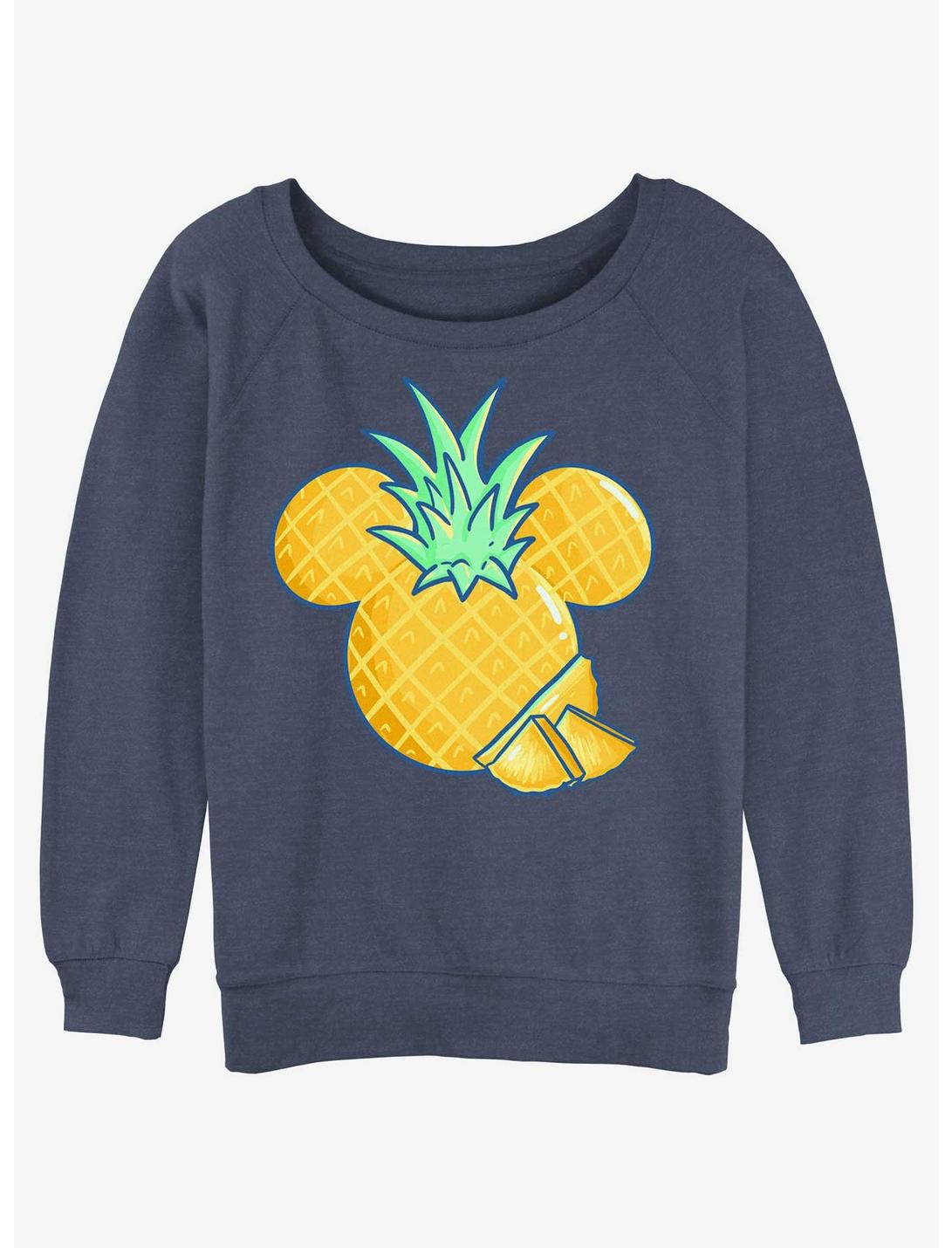 Disney Mickey Mouse Pineapple Girls Slouchy Sweatshirt, BLUEHTR, hi-res