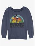 Disney Mickey Mouse Respect Nature Girls Slouchy Sweatshirt, BLUEHTR, hi-res