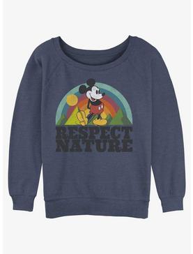 Disney Mickey Mouse Respect Nature Girls Slouchy Sweatshirt, , hi-res