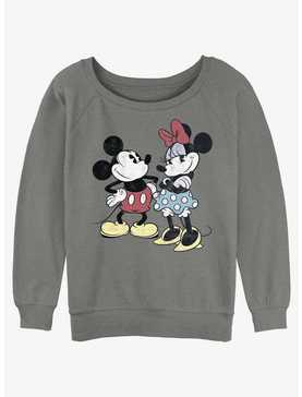Disney Mickey Mouse Retro Couple Girls Slouchy Sweatshirt, , hi-res