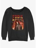 Stranger Things Metal Eddie Munson Girls Slouchy Sweatshirt, BLACK, hi-res