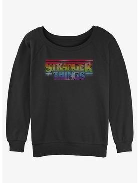 Stranger Things Rainbow Logo Girls Slouchy Sweatshirt, , hi-res