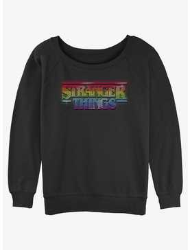 Stranger Things Rainbow Logo Girls Slouchy Sweatshirt, , hi-res