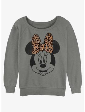 Disney Minnie Mouse Leopard Bow Girls Slouchy Sweatshirt, , hi-res