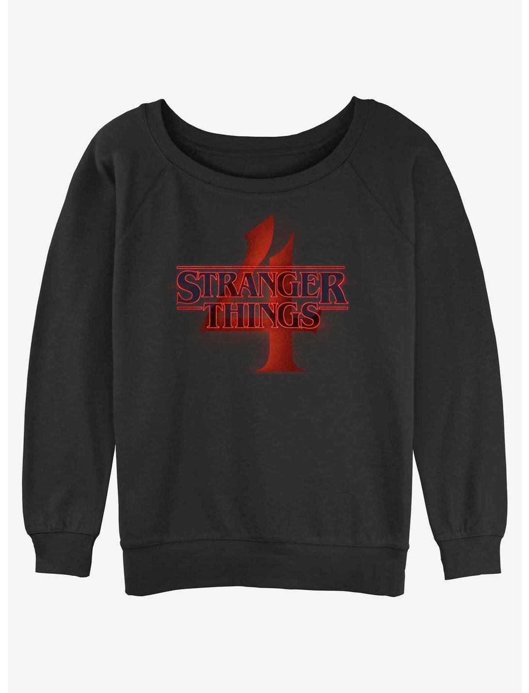 Stranger Things Season 4 Logo Girls Slouchy Sweatshirt, BLACK, hi-res