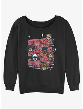 Stranger Things Toon Stack Girls Slouchy Sweatshirt, , hi-res