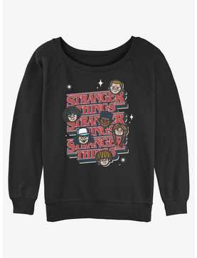 Stranger Things Toon Stack Girls Slouchy Sweatshirt, , hi-res